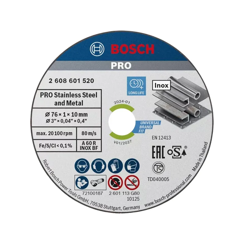 Finale Uitverkoop Mola taglio inox bosch - 2608601520 - pz.5 - mm.76 x gws