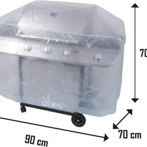 Ribimex - PRH09090X70 - Copertura Rettangolare per Barbecue - Eco Platinium - 90 x 70 x 70 cm Merkproduct