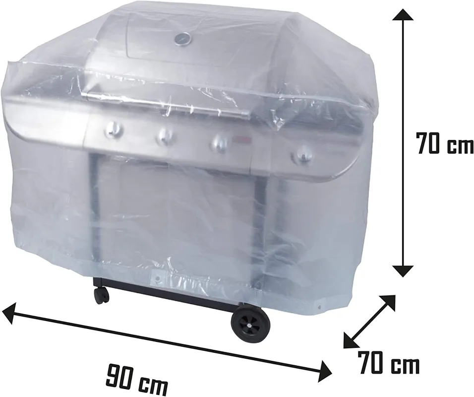 Ribimex - PRH09090X70 - Copertura Rettangolare per Barbecue - Eco Platinium - 90 x 70 x 70 cm Merkproduct