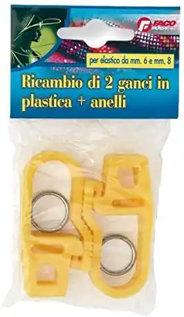 RICAMBIO N.2 GANCI PLASTICA CON ANELLI Premium