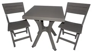 Weekendaanbieding SET ‘DUETTO RESINA‘TAVOLO + 2 SEDIE TORTORA