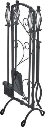 Express Levering SET CAMINO MAURER 5PZ ACCIAIO NERO FLOREALE H74,5CM