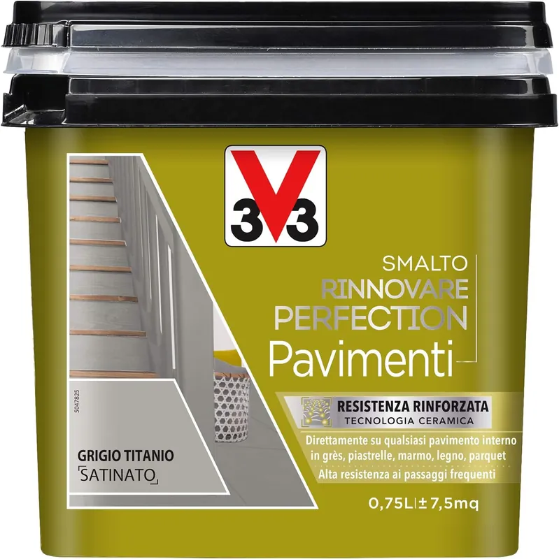 Lage Prijs Smalto Rinnovare Perfection Pavimenti Grigio Titanio Satinato 0,75 L