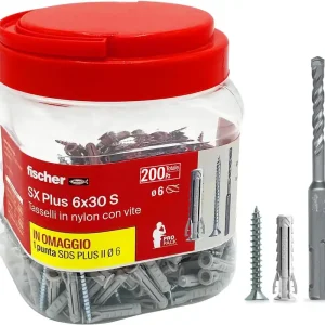 Flitsaanbieding TASSELLI FISCHER NYLON SX 6 S CON VITE (BARATTOLO 200 PZ)