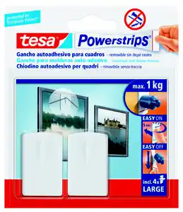TESA POWERSTRIPS 2 GANCI AUTOAD. PER QUADRI Tijdelijk Beschikbaar