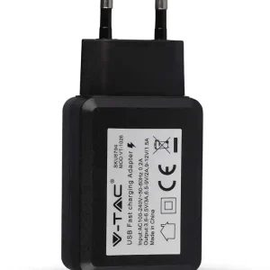 Alleen Vandaag V-TAC VT-1026 CARICAB. USB DA MURO FAST CHARGE COL. NERO