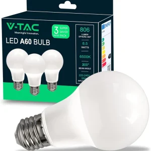 Nu Kopen V-TAC Lampadina LED E27 8,5W A60 6500K (Box 3 pezzi)