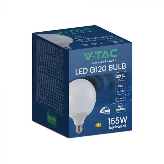 Lage Prijs V-TAC PRO Lampadina LED Chip CREE E27 22W 120LM/W G120 4000K