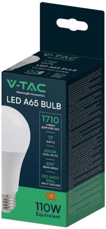 Rechtstreeks Van De Fabrikant V-TAC VT-2017 Lampadina LED E27 goccia A65 17W lampada NATURALE 4000K