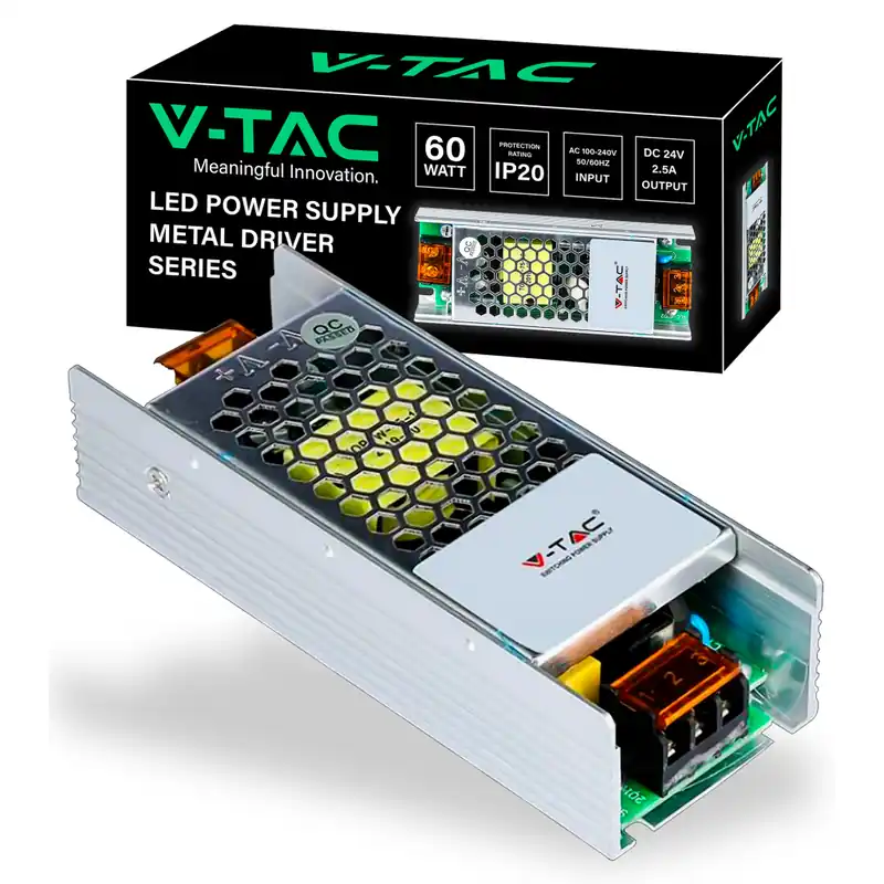 V-TAC VT-24061 ALIMENTATORE 60W 24V PER USO INTERNO A 1 USCITA CON MORSETTI A VITE - Nu Kopen