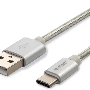 Beste Prijs V-TAC VT-5334 PLATINUM SERIES USB DATA CABLE TYPE-C CAVO IN CORDA COLORE ARGENTO 1M