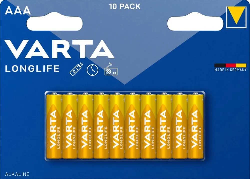 Laatste Versie VARTA LONGLIFE ALCALINE MINI STILO AAA BL.10 PZ
