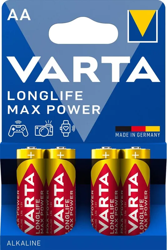 VARTA LONGLIFE Max Power - Batterie alcaline manganese, STILO AA Gecertificeerd