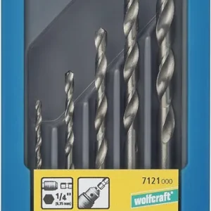 wolfcraft Set di punte in metallo HSS rettificate da 5 pezzi, codolo esagonale Beste Prijs