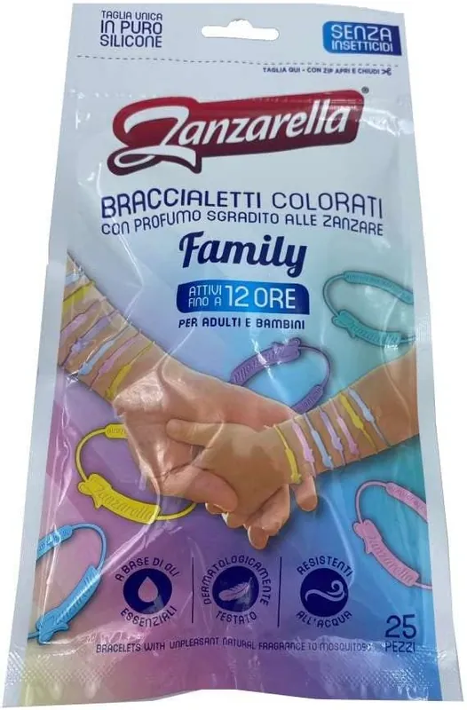 Op = Op Zanzarella, 25 Braccialetti Antizanzare Family,