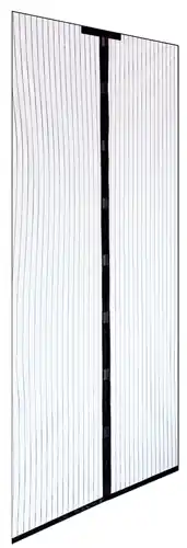 ZANZARIERA C/VELCRO X PORTE 140X250 NERO A STRISCE MAGN. RIDUCIBILE Snelle Levering