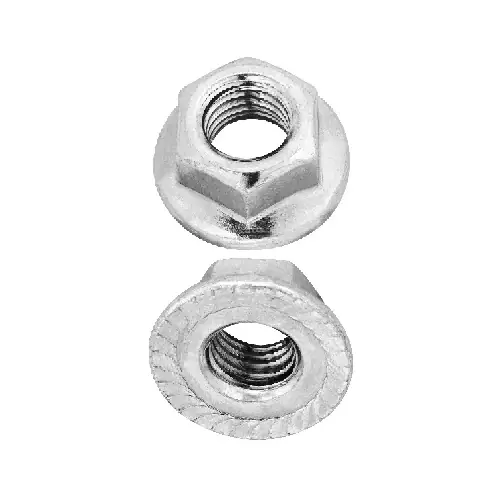 + DADO ESAGONALE DEF FLANGIATO A BASE ZIGRINATA DIN 6923. Modello M6 (pz 1000) Korting