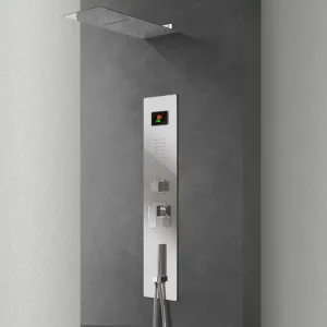 - Kit doccia a 4 vie con idromassaggio e cascata acciaio inox da incasso fornito completo Populair