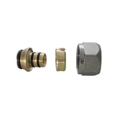 ADATTATORE PER TUBO MULTISTRATO NICHELATO. Misura 20 x 2.0 - 3/4 x 18 Betaalbaar