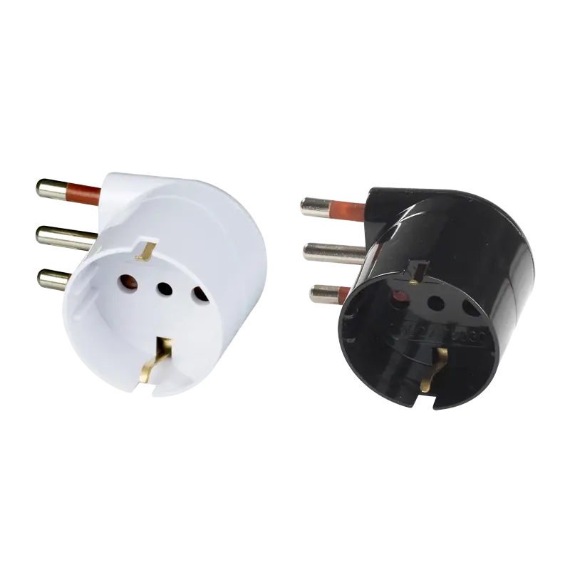 ADATTATORE SALVASPAZIO 90° SCHUKO 16A ROSI. Modello ADATTATORE SALVASPAZIO 90° SCHUKO 16A ROSI 2P+T - prese 10 2P+T, Col. Nero Koopje