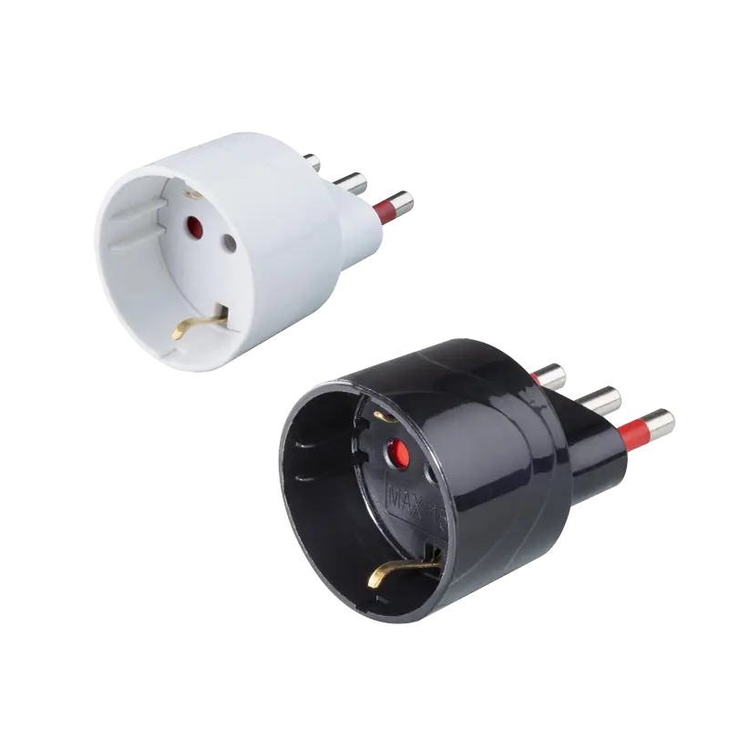 Laatste Versie ADATTATORE SEMPLICE SCHUKO 16A ROSI. Modello ADATTATORE SEMPLICE SCHUKO 16A ROSI 2P+T - prese 10/16A 2P+T, Col. Nero