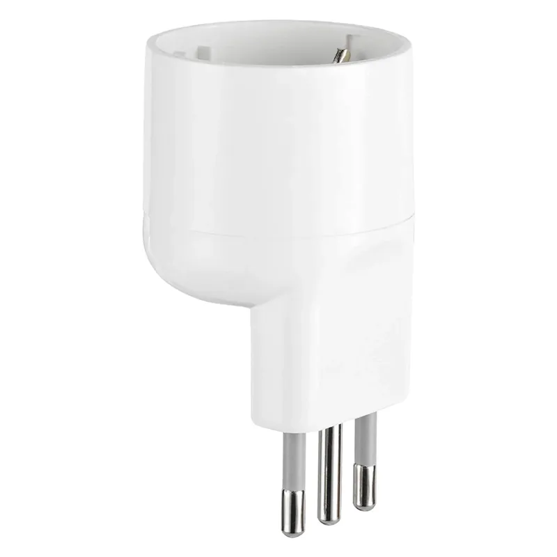 Superprijs ADATTATORE SINGOLO SPINA ASIMMETRICA ‘SALVASPAZIO‘ spina 2P + T 16A bianco - art.71064