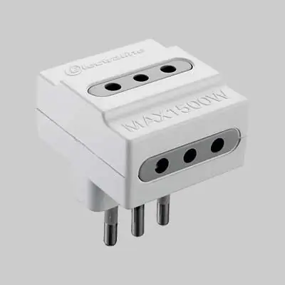 ADATTATORE TRIPLO 10A. Modello ADATTATORE TRIPLO 10A 2P+T - presa 10A 2P+T Flitsaanbieding