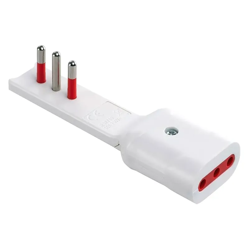 ADATTATORE ULTRAPIATTO SERIE ‘EMILIA FLAT‘ spina e presa 2P + T 10A - bianco Premium