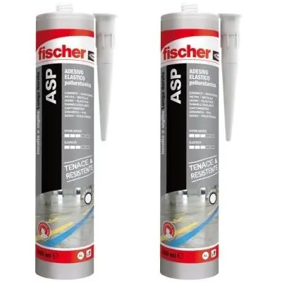 2x Adesivo sigillante Bianco poliuretanico Fischer ASP 300ml Gecertificeerd