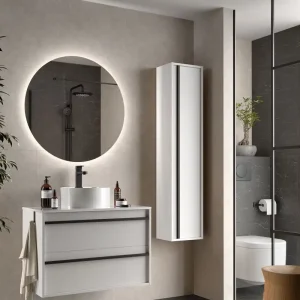 Set Bagno Completo AZALEA 80 cm Tondo - Bianco Opaco Goedkoop