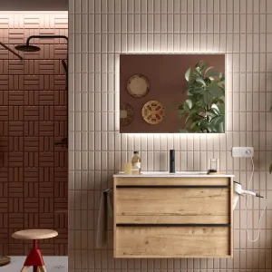 Direct Verzonden Set Bagno Completo CAMELIA 80 cm - Rovere Ostippo