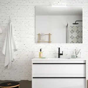 Fabrieksprijs Set Bagno Completo GERANIO 100 cm con Specchio - Bianco Opaco