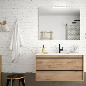 Koopje Set Bagno Completo GERANIO 100 cm con Specchio - Rovere Ostippo