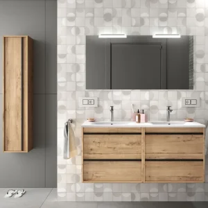 Set Bagno Completo GERANIO 120 cm con Specchio - Rovere Ostippo Meest Verkocht