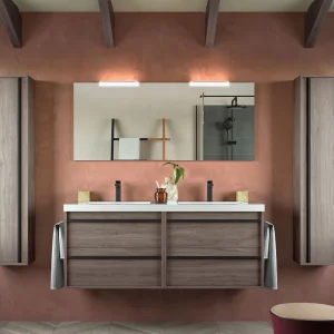 Tijdelijk Beschikbaar Set Bagno Completo GERANIO 140 cm con Specchio - Rovere Eternity
