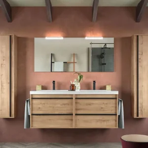 Betaalbaar Set Bagno Completo GERANIO 140 cm con Specchio - Rovere Ostippo