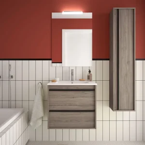 Set Bagno Completo GERANIO 60 cm con Specchio - Rovere Eternity Weekendaanbieding
