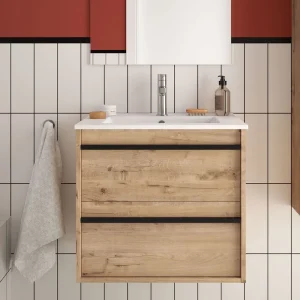 Beperkt Aanbod Set Bagno Completo GERANIO 60 cm senza Specchio - Rovere Ostippo