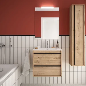 Set Bagno Completo GERANIO 60 cm con Specchio - Rovere Ostippo Exclusieve Aanbieding