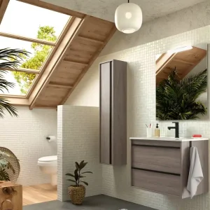 Seizoensaanbieding Set Bagno Completo GERANIO 70 cm con Specchio - Rovere eternity
