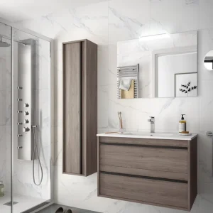 Goedkoop Set Bagno Completo GERANIO 80 cm con Specchio - Rovere Eternity