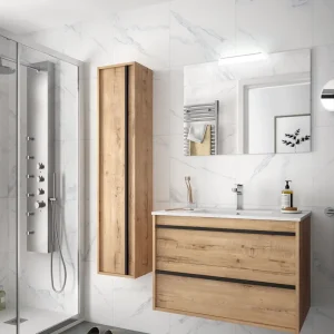 Set Bagno Completo GERANIO 80 cm con Specchio - Rovere Ostippo Superprijs