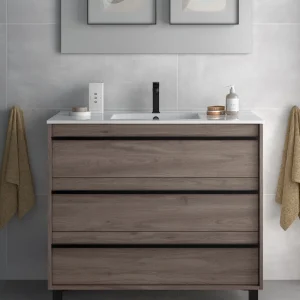 Beste Prijs Set Bagno Completo GIACINTO 100 cm senza Specchio - Rovere Eternity