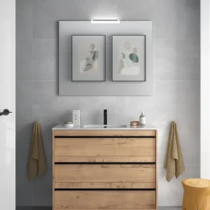 Snelle Levering Set Bagno Completo GIACINTO 100 cm con Specchio - Rovere Ostippo