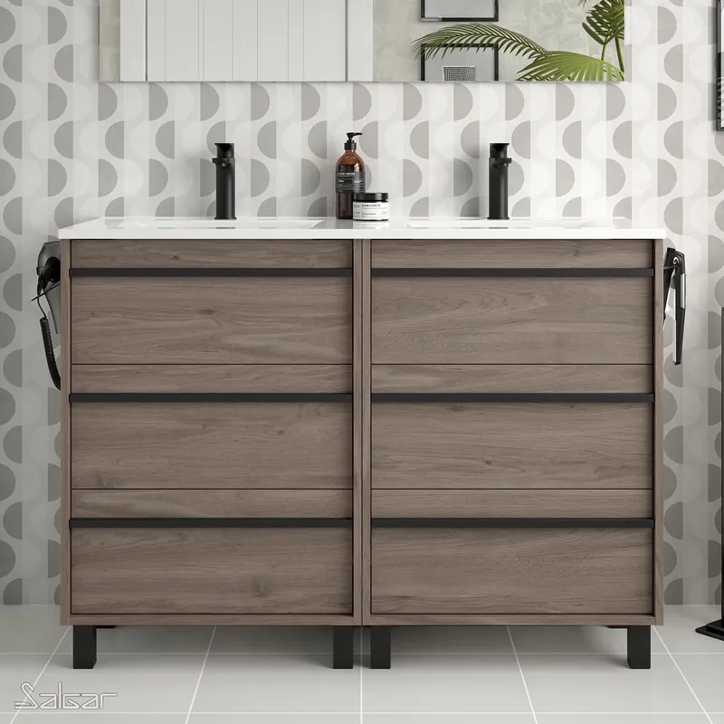 Fabrieksprijs Set Bagno Completo GIACINTO 120 cm senza Specchio - Rovere Eternity