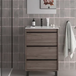 Lage Prijs Set Bagno Completo GIACINTO 60 cm senza Specchio - Rovere Eternity