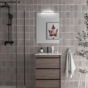 Meest Verkocht Set Bagno Completo GIACINTO 60 cm con Specchio - Rovere Eternity