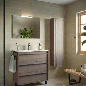 Set Bagno Completo GIACINTO 80 cm con Specchio - Rovere Eternity Finale Uitverkoop