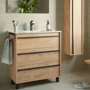Set Bagno Completo GIACINTO 80 cm senza Specchio - Rovere Ostippo Actieprijs