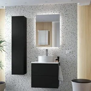 Set Bagno Completo IRIS 60 cm - Nero Opaco Direct Verzonden